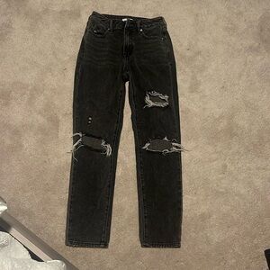 Size 24 Pacsun ripped black mom jeans